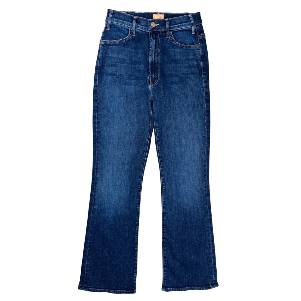 Mother The Hustler Ankle Jeans Women 27 Blue Howdy High Rise Flare Denim Stretch